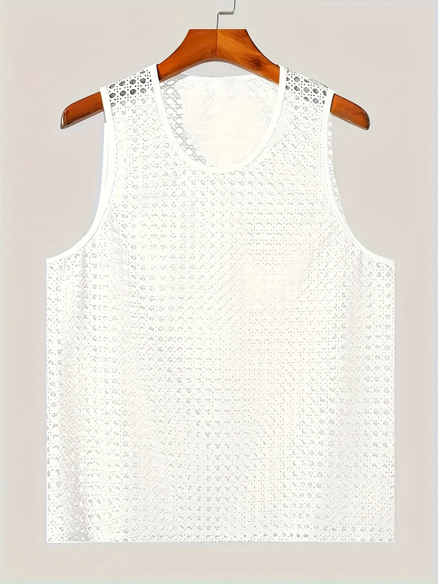 Herren Netz-Strick Tanktop für modernen Sommer-Look