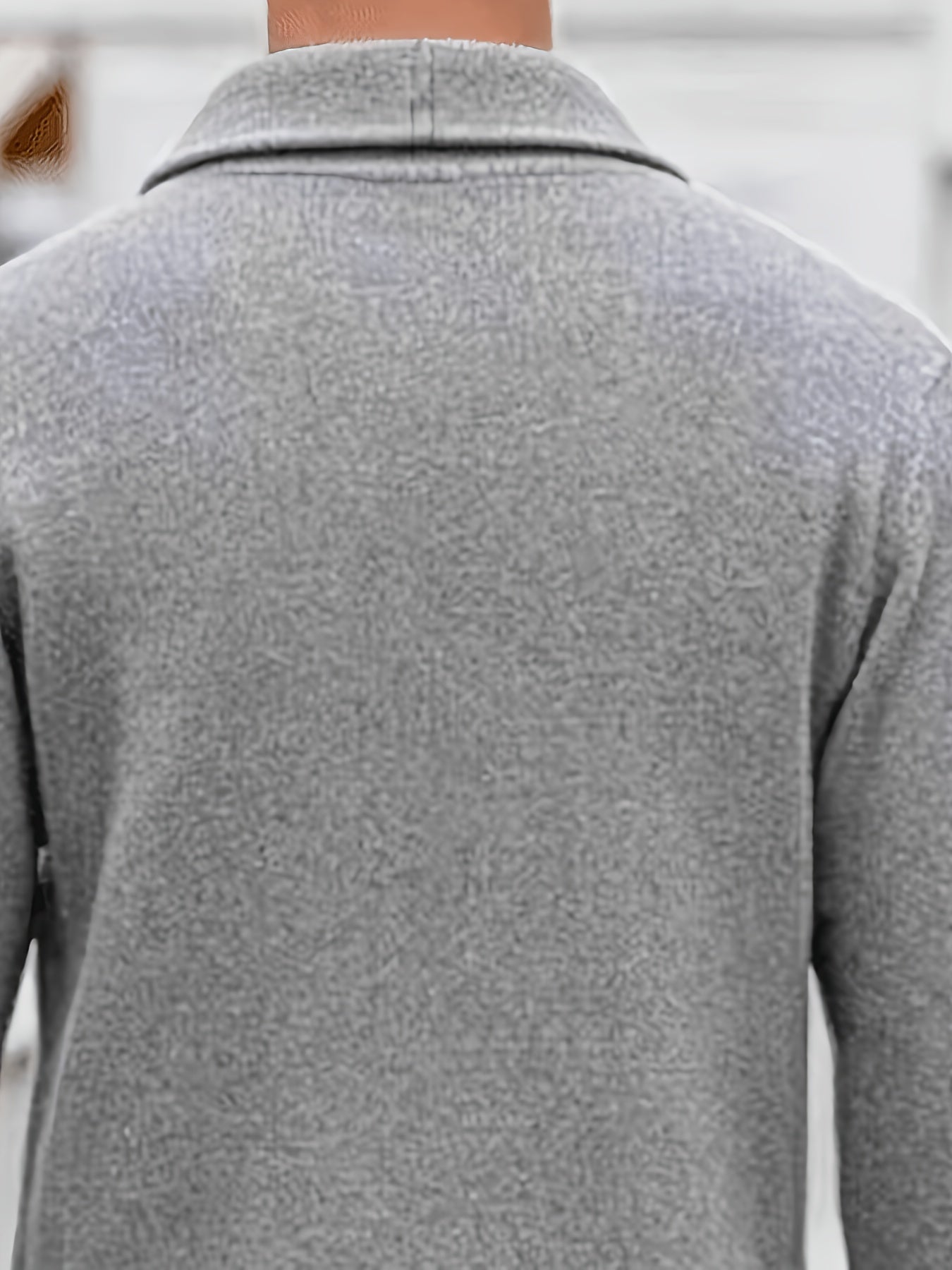 Herren Strickjacke Schalkragen Knopfleiste Dunkelblau Langarm