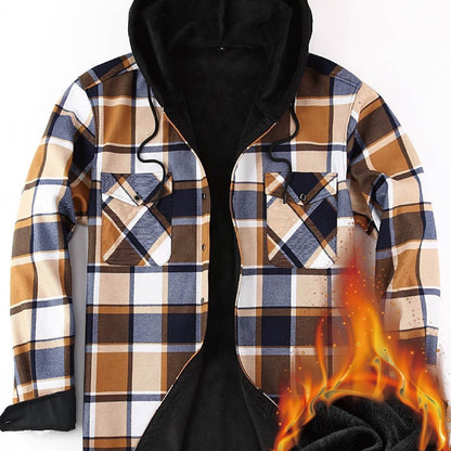 Herren Karo Hemdjacke mit Kapuze – Wärmende Freizeitmode für Outdoor und Alltag