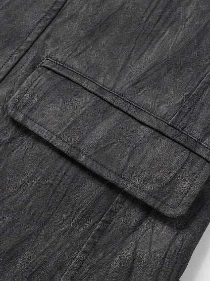 Herren Sakko Jacke mit Reißverschluss-Details und Knöpfen