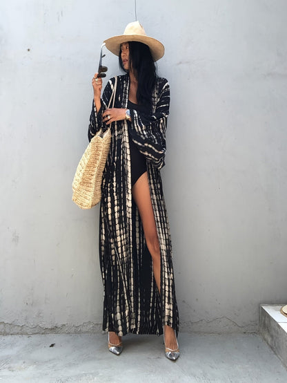 Damen Maxikleid Kimono Style – Eleganter Überwurf für Strand und Urlaub