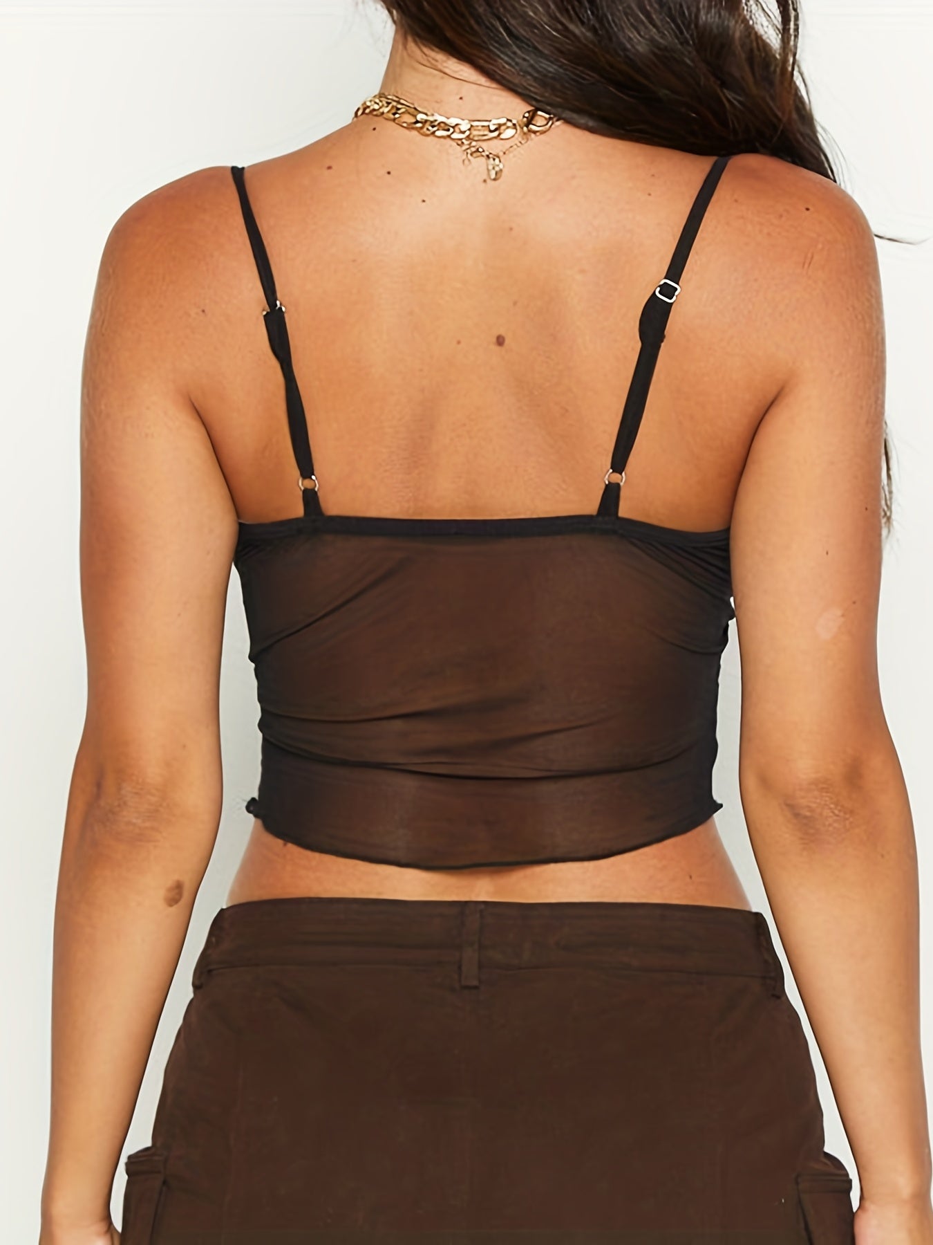 Damen Crop Top mit Spaghettiträgern und Frontbindung – Trendiges Party- und Ausgeh-Oberteil