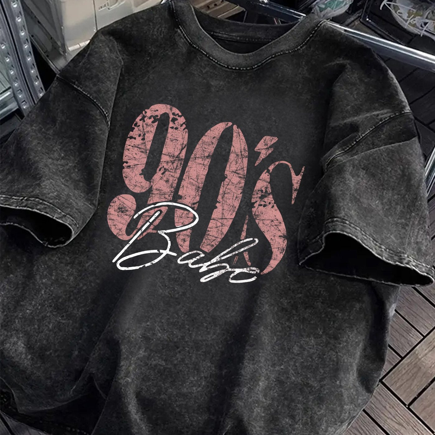 Damen Vintage Oversize T-Shirt 90's Babe Retro Streetwear Print