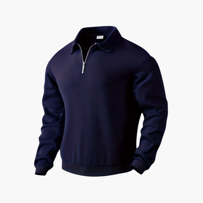 Herren Vintage Sweatshirt mit Reißverschluss-Kragen und geometrischem Muster – Lässig & Stilvoll für Alltag und Freizeit