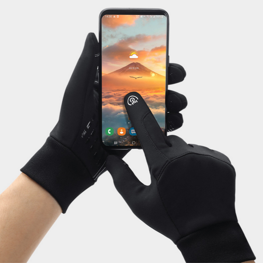 Unisex Winter Touchscreen Handschuhe Rutschfest Winddicht Sport Thermo Schwarz Grau