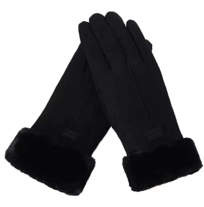 Warme dameswinterhandschoenen met pluche voering en manchetten