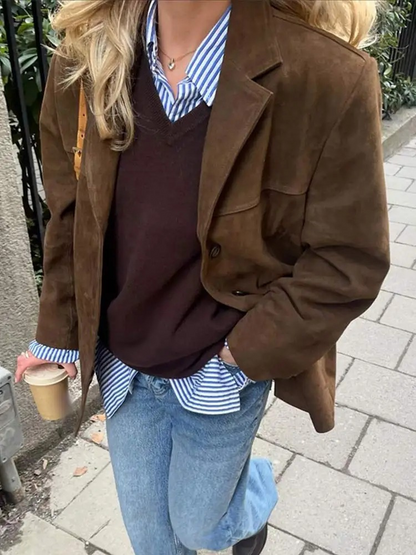 Damen Blazer im Preppy-Style für Business und Freizeit – Eleganter Herbst/Winter Look