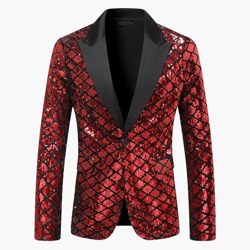 Herren Luxus Pailletten Sakko – Eleganter Party- und Bühnenblazer im modernen Design