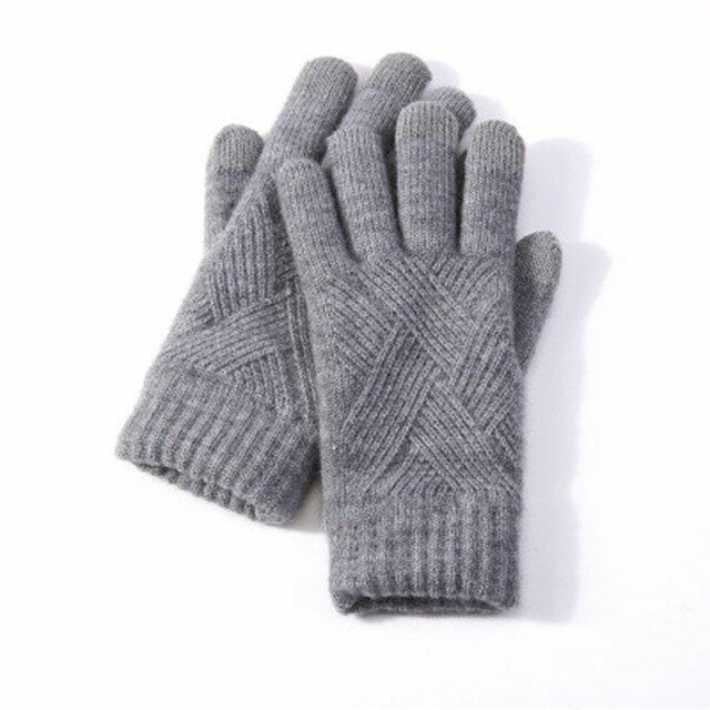 Gebreide handschoenen met touchscreenfunctie, uniseks, geribde manchetten, verschillende kleuren