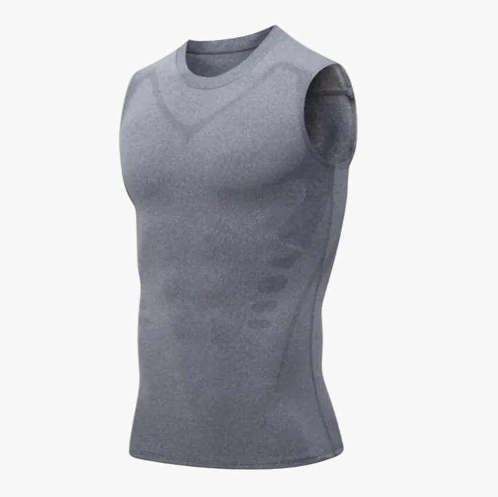 Herren Kompressions-Tanktop für Sport und Körperformung – Figurformende Funktionswäsche mit Ionic-Ice Technologie