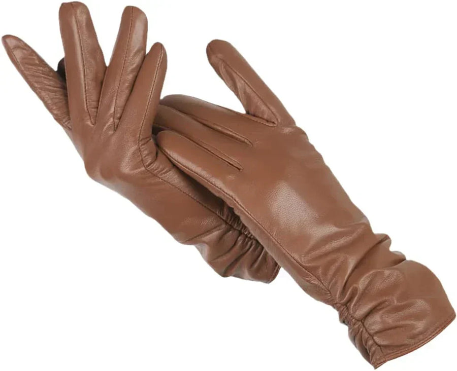 Unisex Winterhandschuhe aus weichem Material mit gerafftem Bund