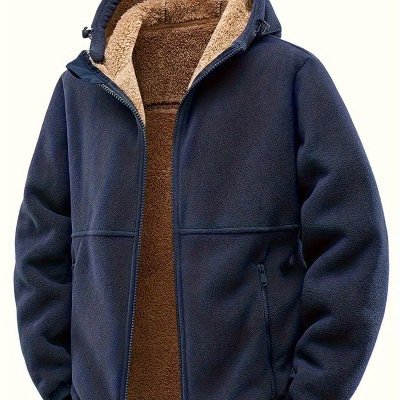 Herren Gefütterte Kapuzenjacke aus Fleece mit Reißverschluss