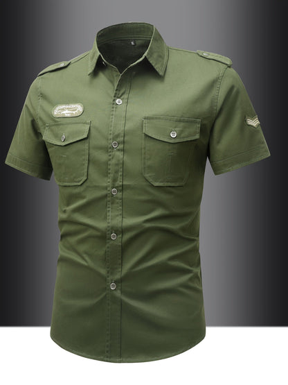 Herren Utility Hemd im Military Style – Kurzarm, Freizeit, Outdoor