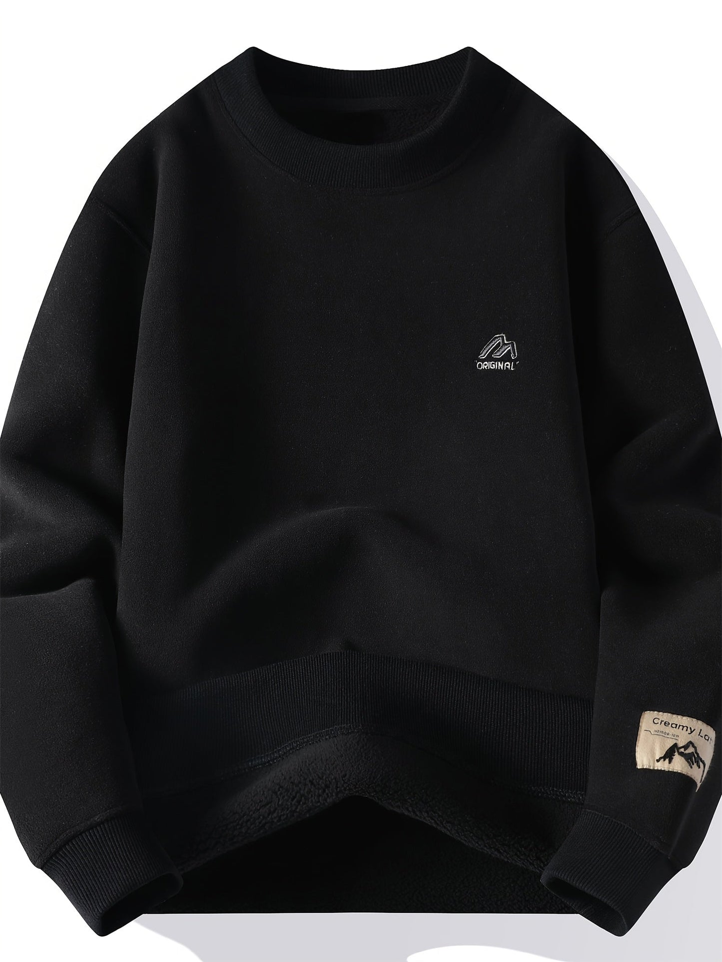 Unisex Winter Sweatshirt gefüttert Rundhalsausschnitt Pullover