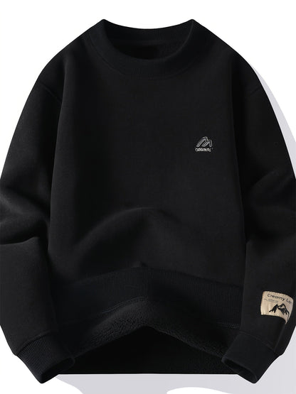 Unisex Winter Sweatshirt gefüttert Rundhalsausschnitt Pullover