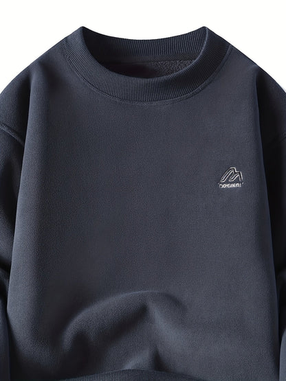 Unisex Winter Sweatshirt gefüttert Rundhalsausschnitt Pullover