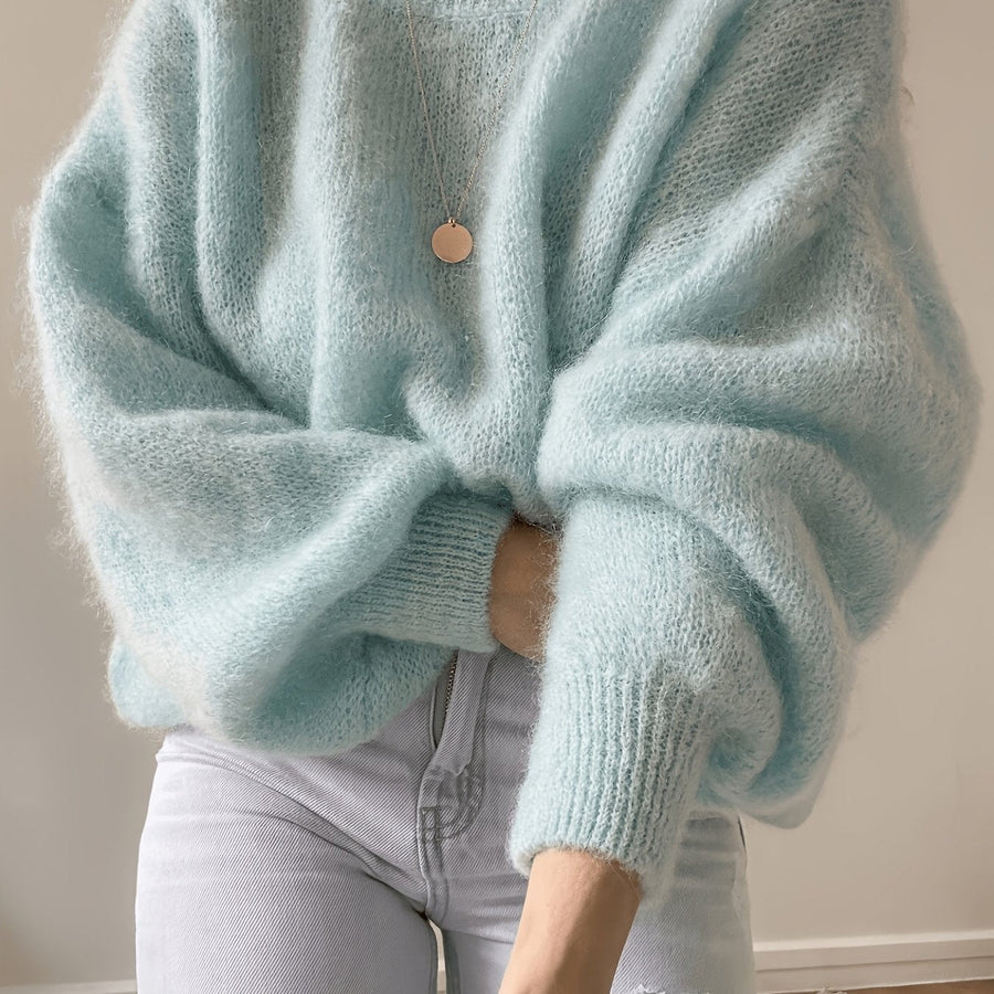 Damen Pullover Oversize Grobstrick Weitärmlig Rundhals – verschiedene Farben
