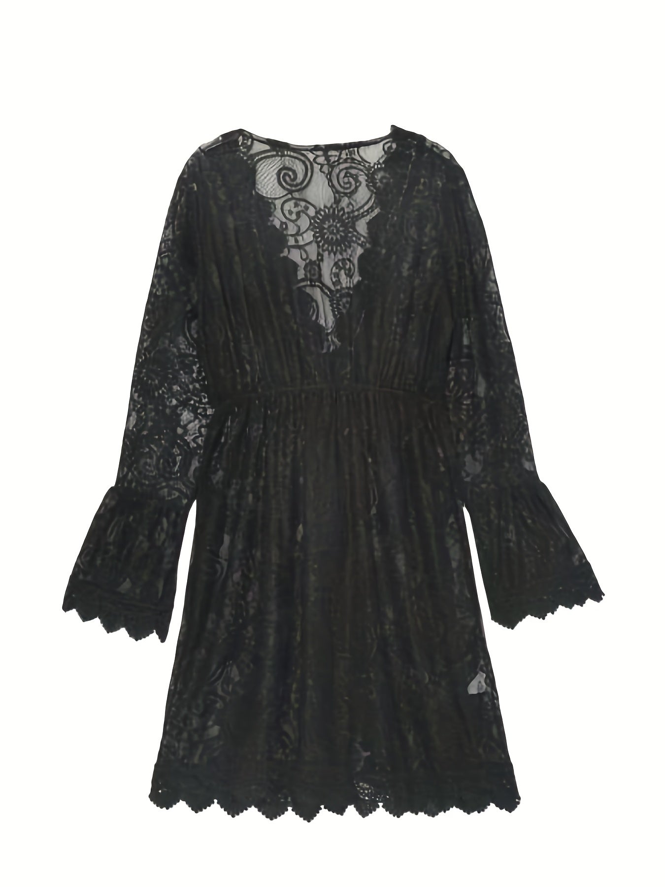 Damen Strand-Tunika mit Spitze und Boho-Charme – Elegante Bademode Cover-Up für Urlaub & Strand