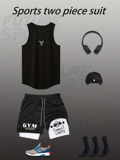 Herren Fitness Trainingsset – Muskelaufbau Tanktop & Shorts für Gym und Workout
