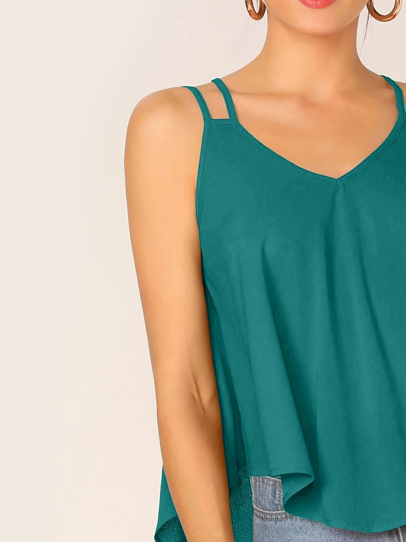 Damen Elegantes Lockeres Camisole Top mit Doppelträgern – Modern und Vielseitig für Alltag und Freizeit