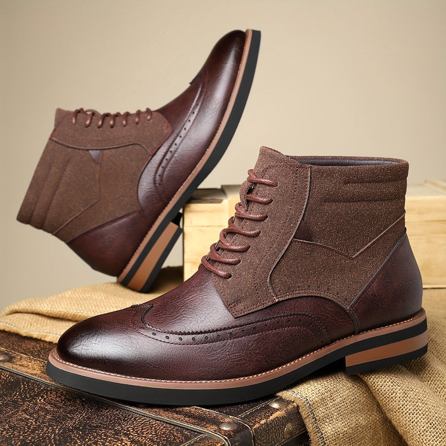 Herren Stiefel Brogue Schnürschuh Schnürstiefelette Mehrfarbig