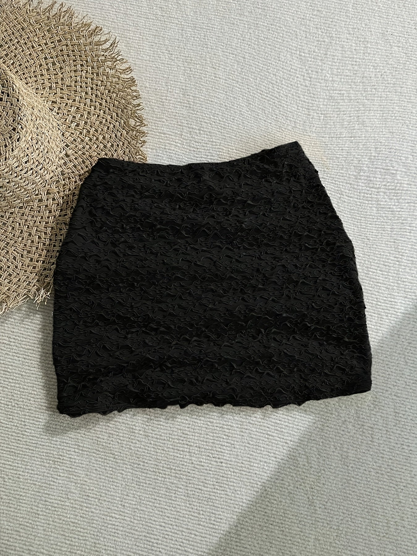 Damen Mini Beachrock mit Seestern-Details und strukturierter Optik – Perfekt für den Strandurlaub
