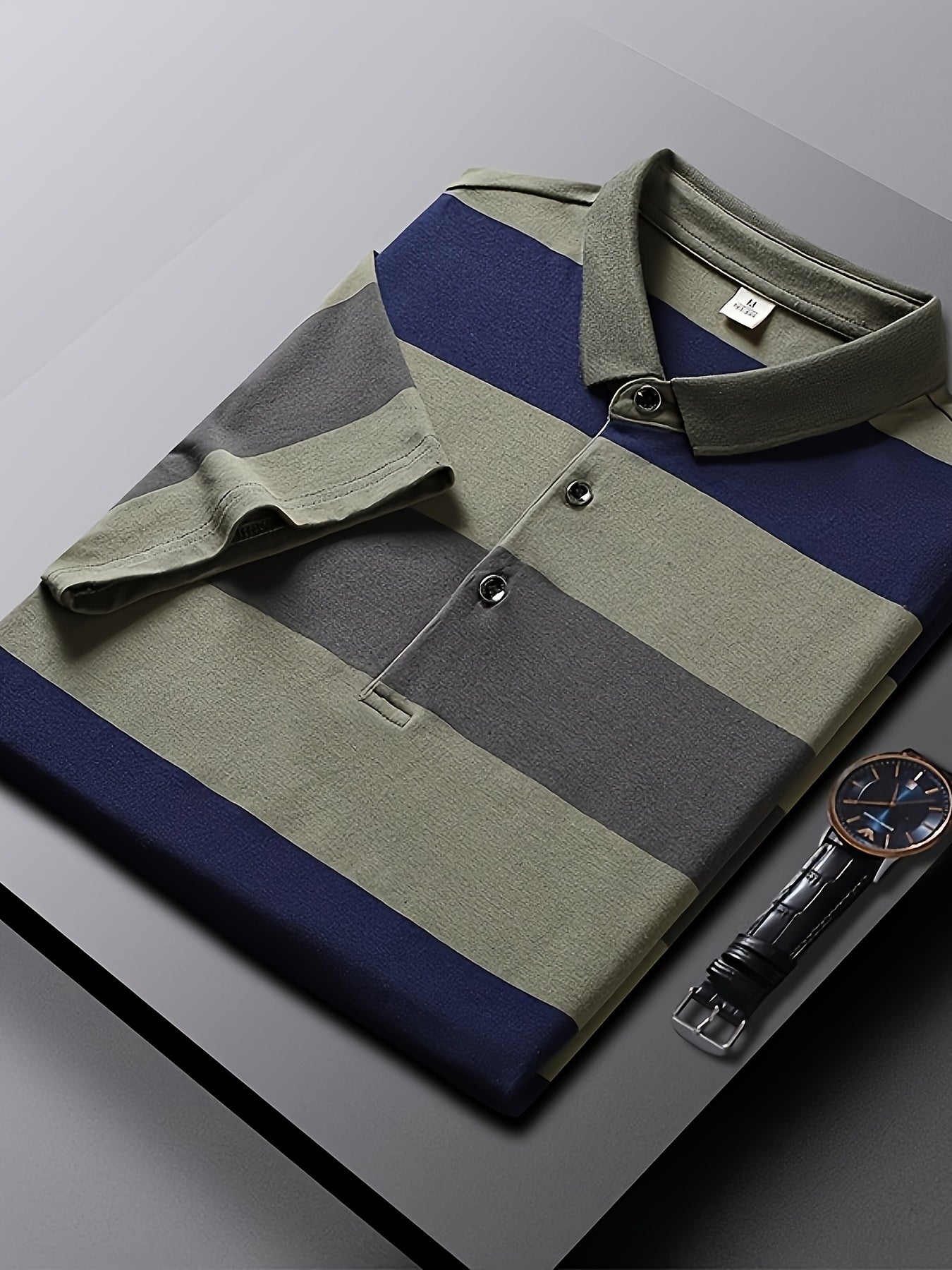 Herren Polohemd im modernen Streifen-Design – Stilvolles Freizeit- und Business-Casual Basic