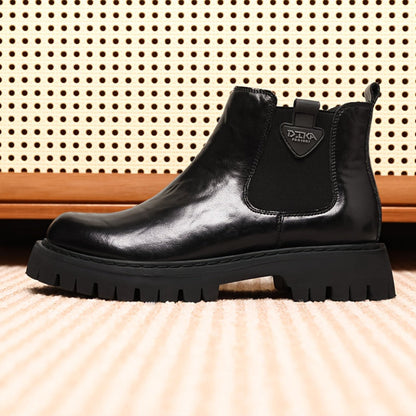 Chelsea Boots Plateau Damen Herren Chunky Sohle Schwarz Grau Stiefel