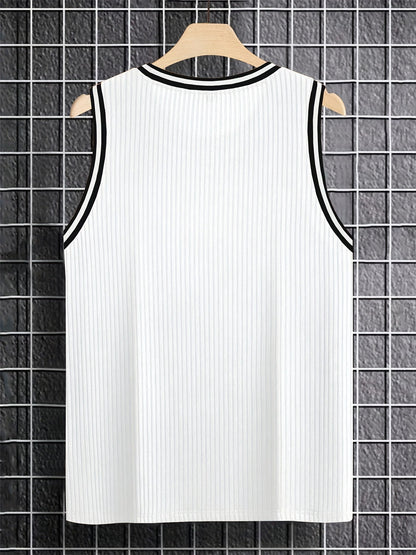 Herren Tanktop Sportlich mit Kontrastdetails – Lässiges Freizeit- und Fitnessshirt