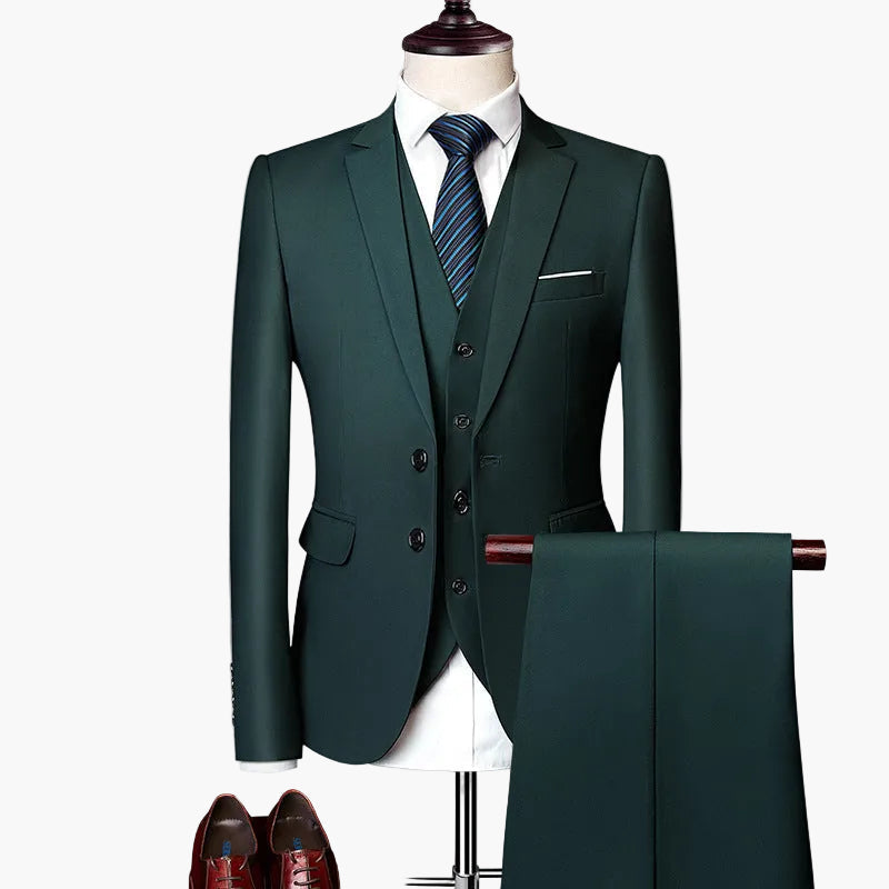 Herren 3-teiliges Slim Fit Anzugset für festliche Anlässe und Business