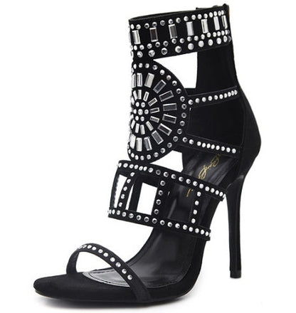 Ann – Sandaletten mit Strass und hohem Absatz