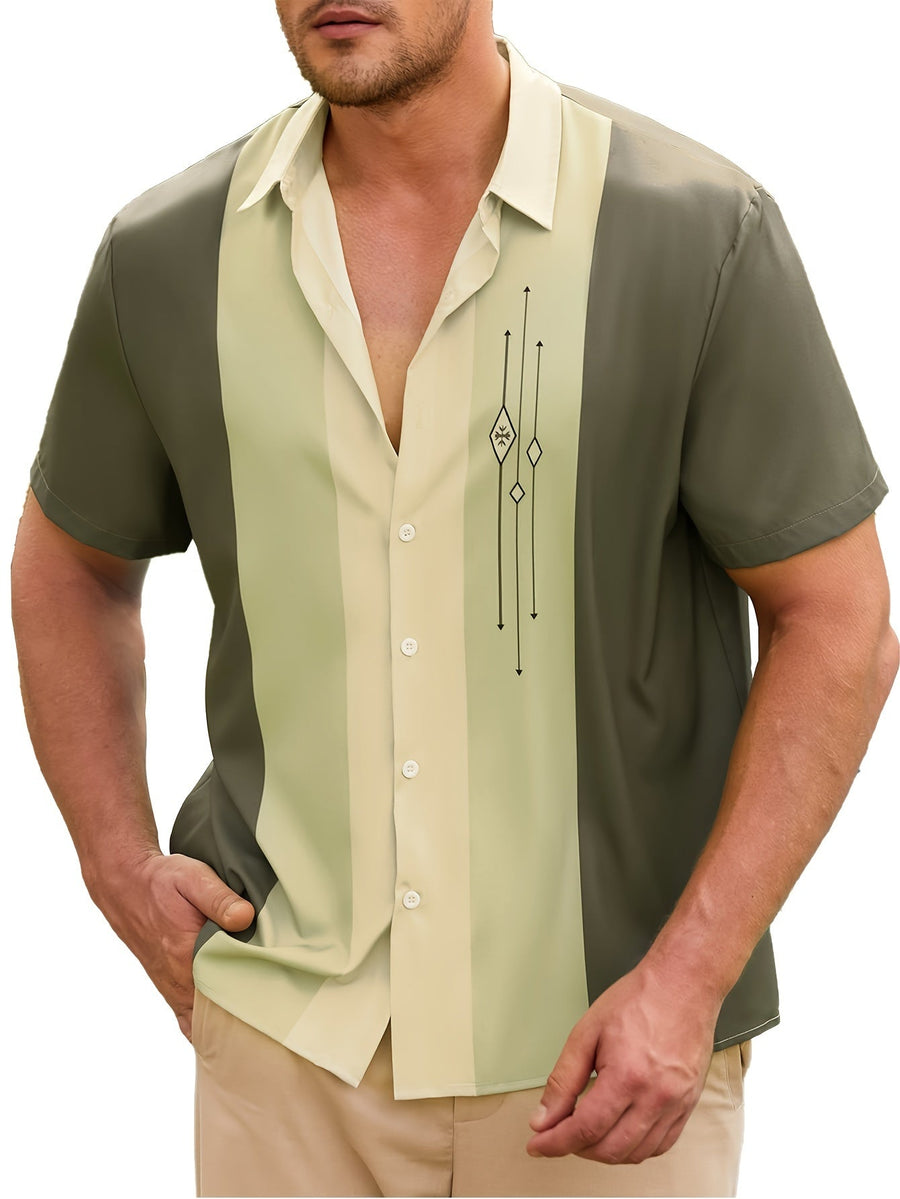 Herren Bowlinghemd im Retro-Stil – Kurzarm Freizeithemd für Alltag & Sommer