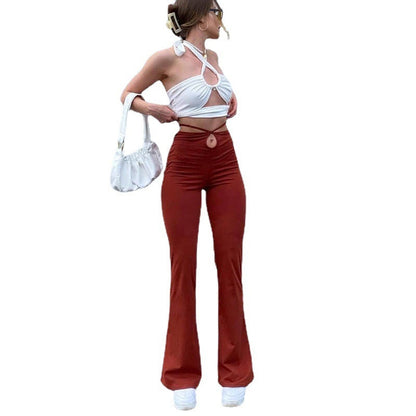 Danielle – Damenhosen mit Hohem Bund und Schnürung