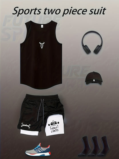 Herren Fitness Trainingsset – Muskelaufbau Tanktop & Shorts für Gym und Workout