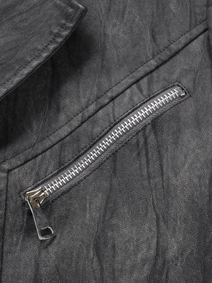 Herren Sakko Jacke mit Reißverschluss-Details und Knöpfen