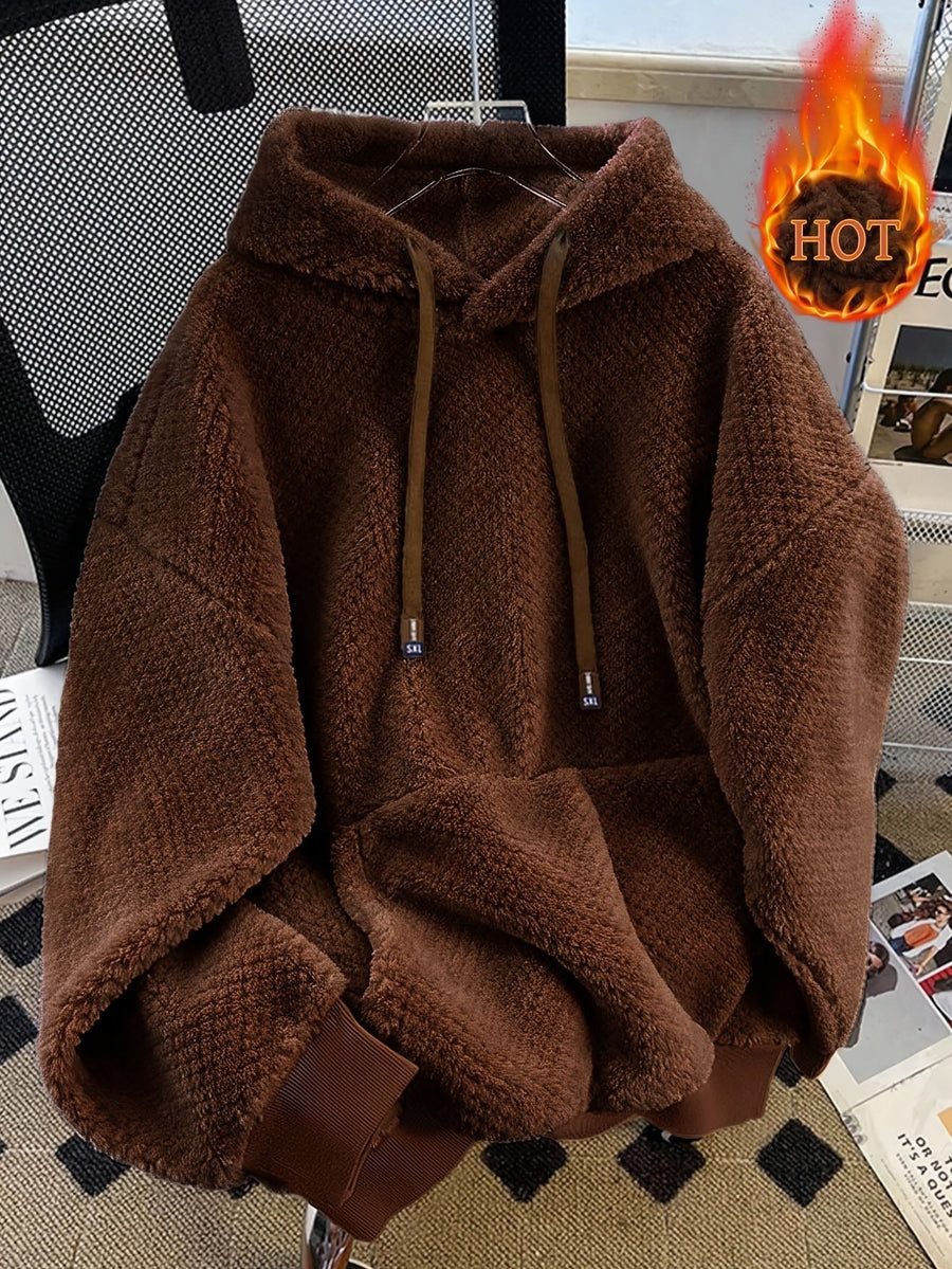 Teddy-Fleece Hoodie für Damen mit Kapuze und Kängurutasche
