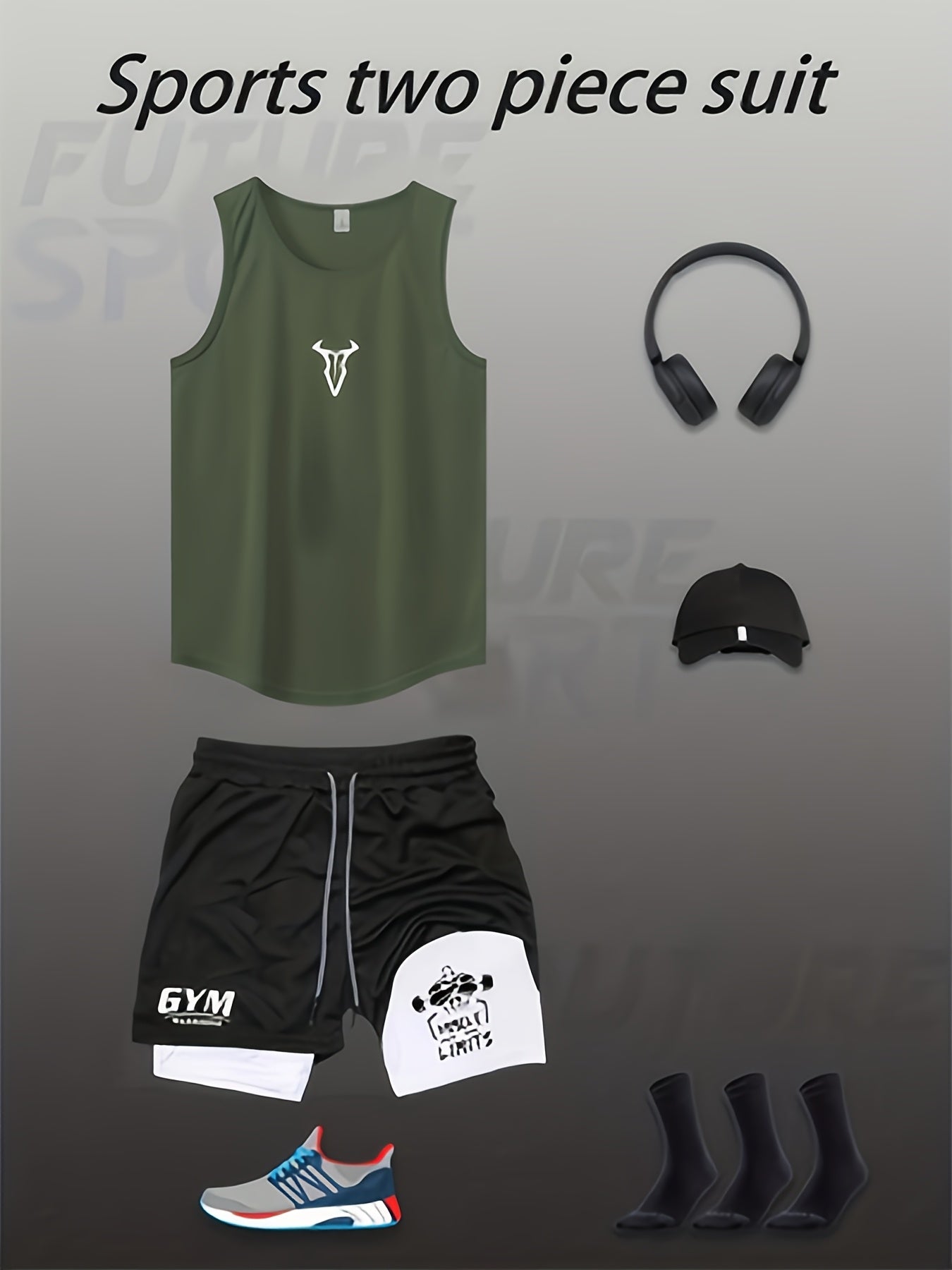 Herren Fitness Trainingsset – Muskelaufbau Tanktop & Shorts für Gym und Workout