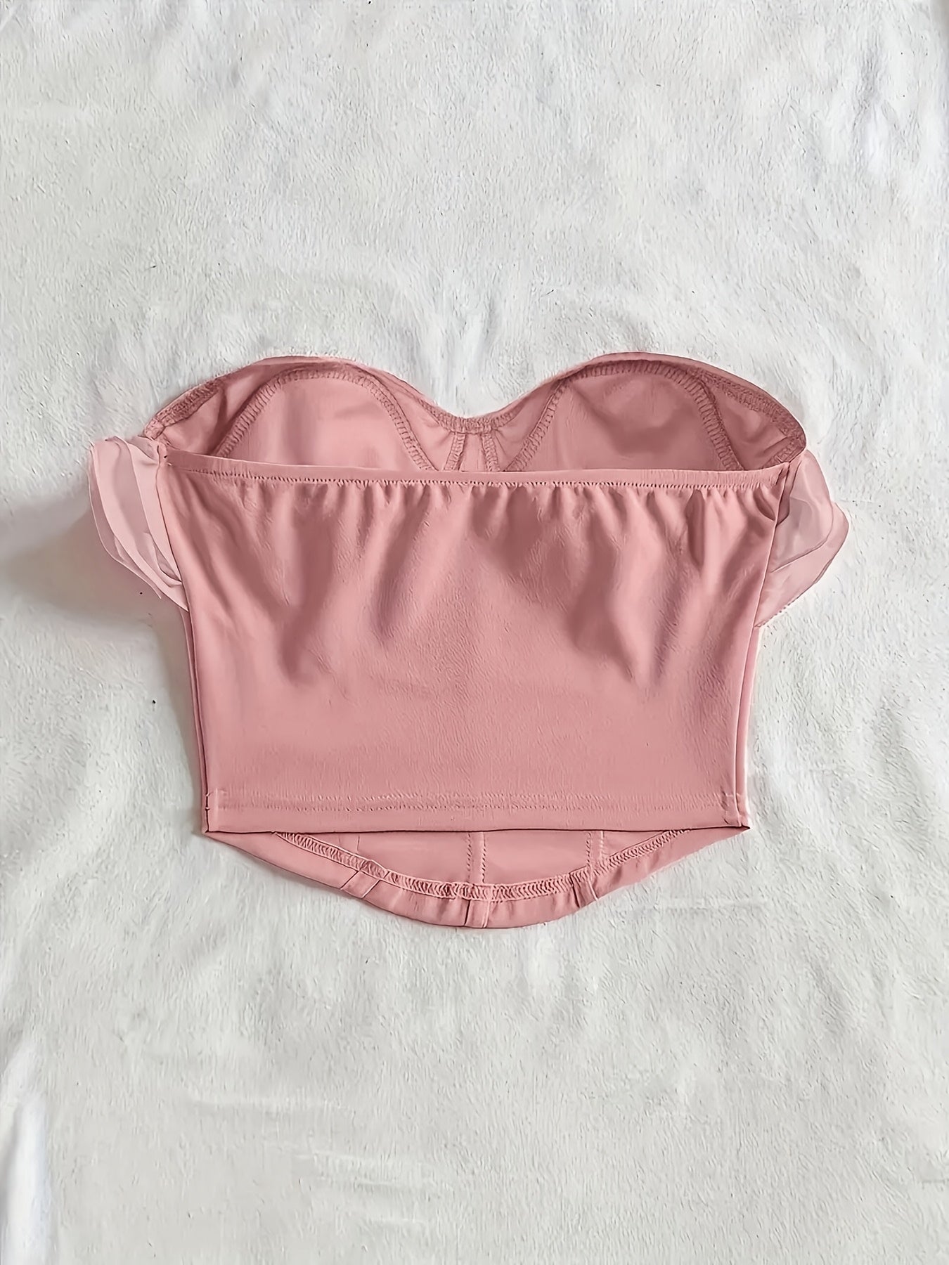 Damen Bustier Top mit Volantkragen – Elegantes, Schulterfreies Corsagen-Oberteil für Party & Ausgehen