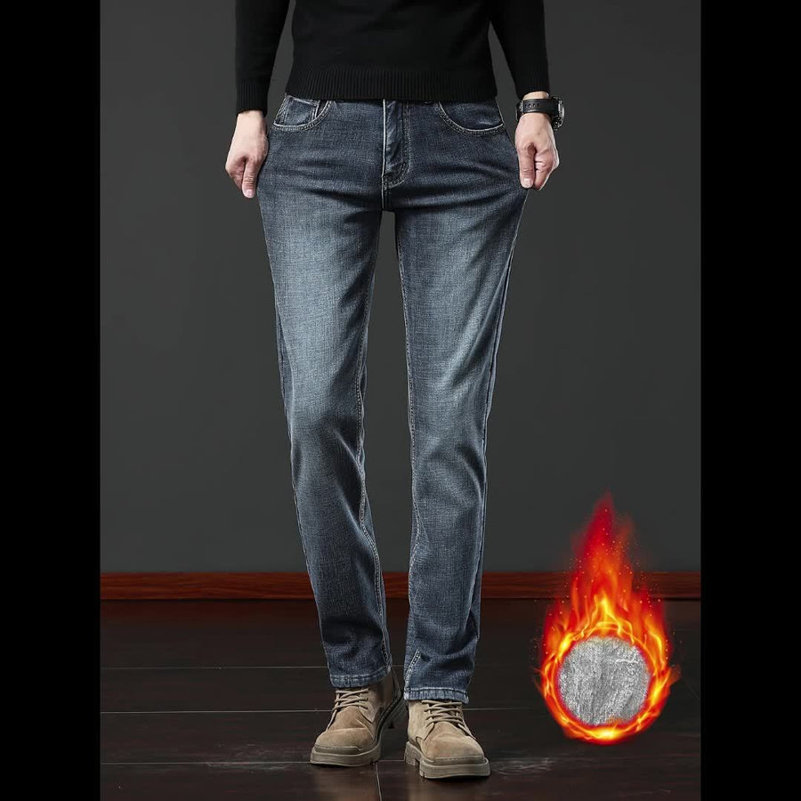 Herren Jeanshose mit Teddyfutter – Winterjeans für warme Beine, verschiedene Farben