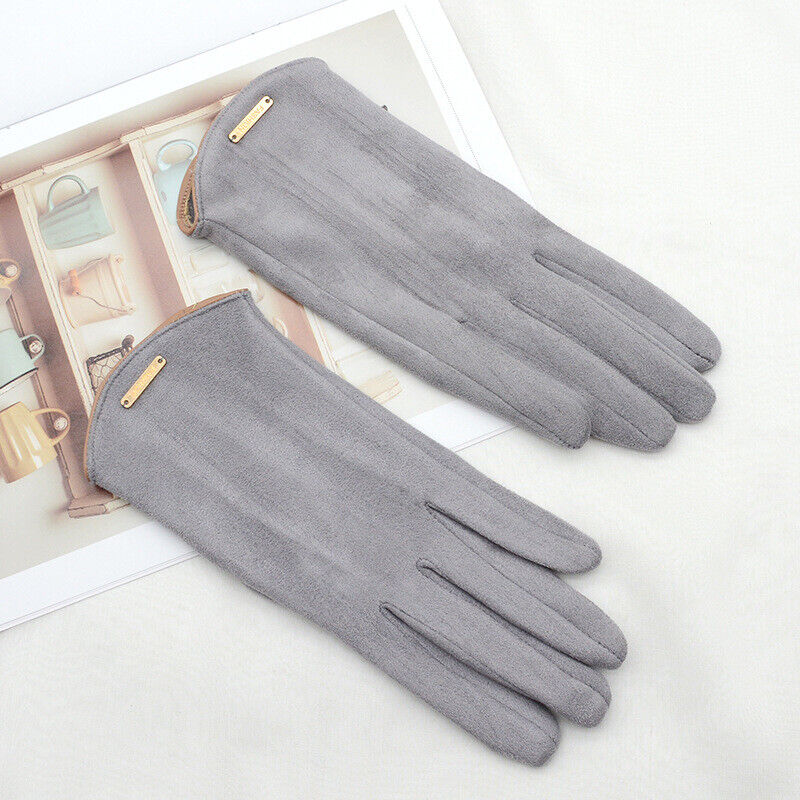 Zachte dameshandschoenen in suède-look met decoratief element