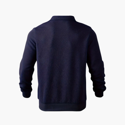 Herren Vintage Sweatshirt mit Reißverschluss-Kragen und geometrischem Muster – Lässig & Stilvoll für Alltag und Freizeit