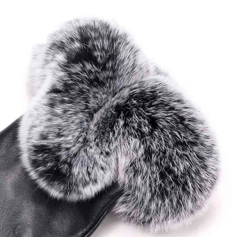 Dameshandschoenen met imitatiebontrand, zacht materiaal, warme winterhandschoenen