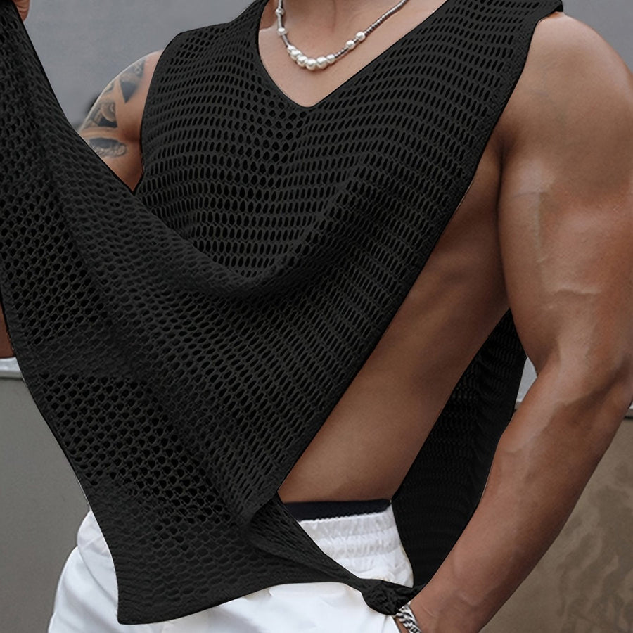 Herren Mesh Tank Top mit offenen Seiten – Moderner Streetstyle Look