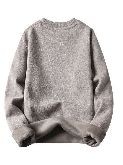 Unisex Langarm Sweatshirt Pullover mit Rundhalsausschnitt und Innenfutter