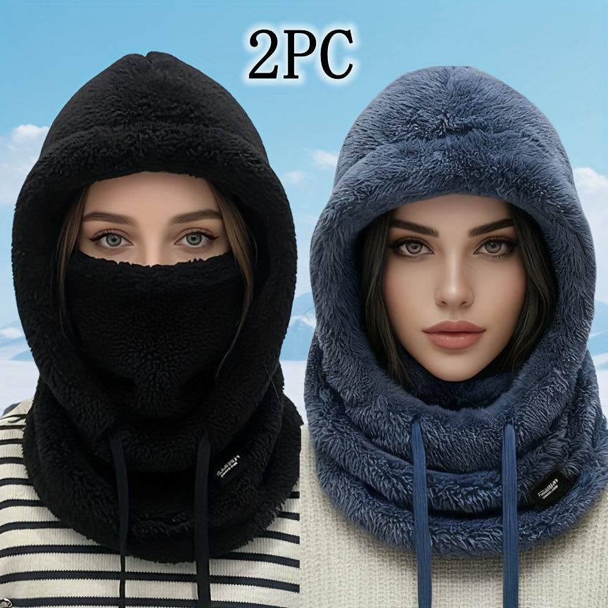 Unisex Winter Balaclava Sturmhaube Fleece Halstuch Kapuzenmütze mit Mundschutz