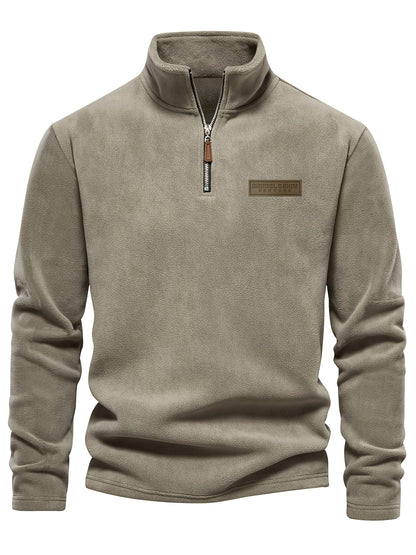 Herren Quarter-Zip Pullover – Moderner Freizeitstil mit Stehkragen und dezentem Logo