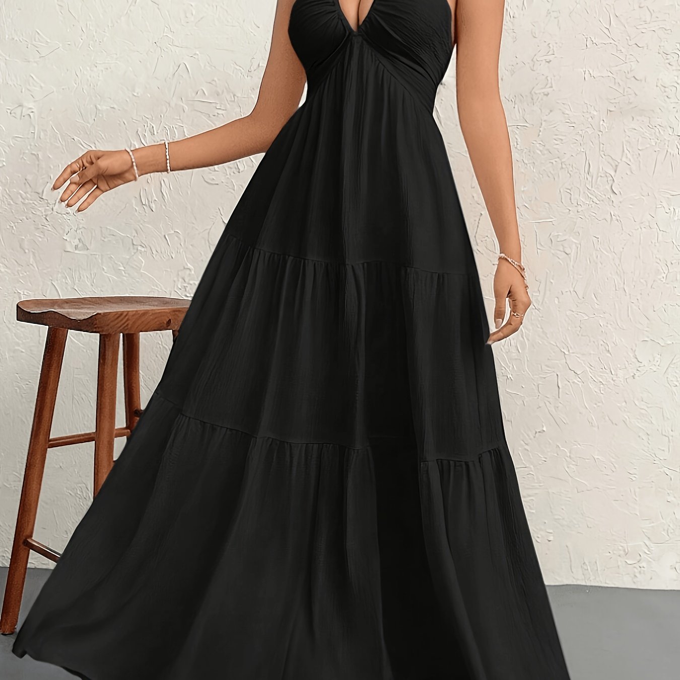 Damen Maxikleid Elegant mit Neckholder und A-Linien-Schnitt – Stilvolles Sommerkleid für besondere Anlässe