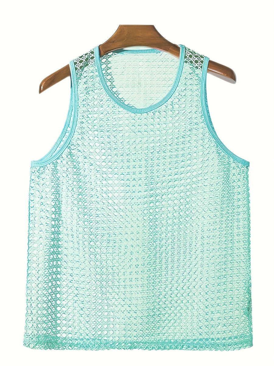 Herren Netz-Strick Tanktop für modernen Sommer-Look