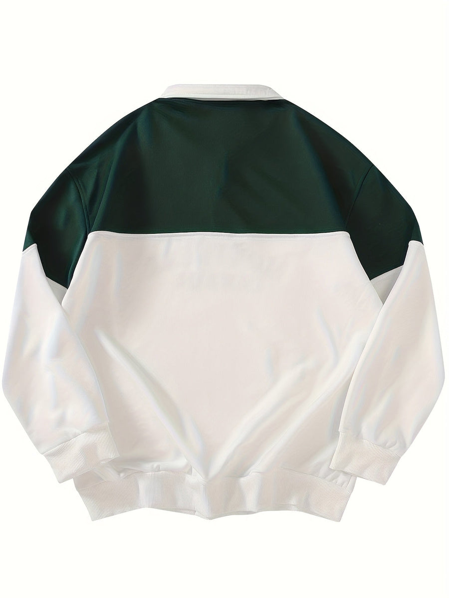 Sweatshirt Polo-Kragen Half-Zip Mehrfarbig mit Montreal Canada Aufdruck