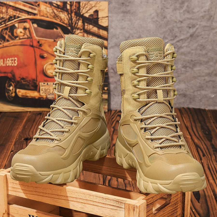 Herren Outdoor-Stiefel Schnürstiefel Hoher Schaft Profilsohle